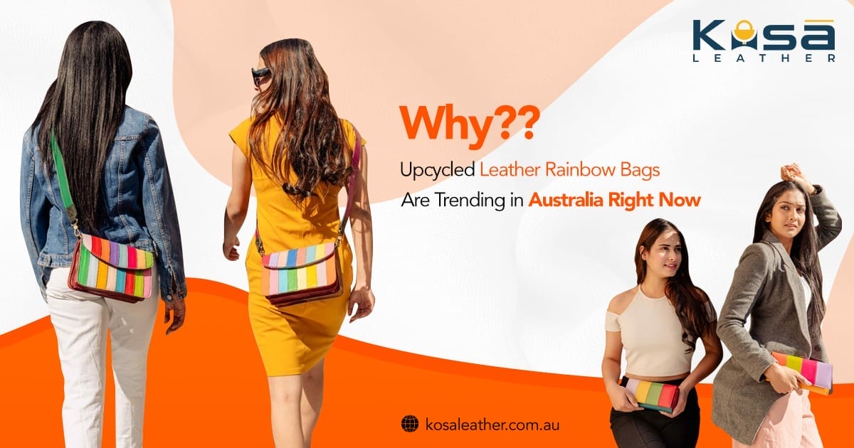 Upcycled Leather Rainbow Bags Australia